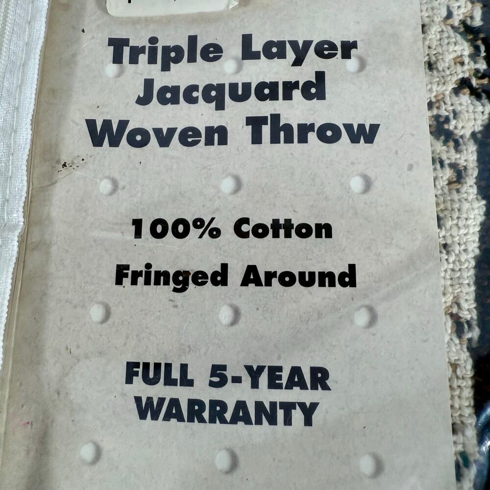 Home Improvement VTG NOS Unopened 1990s Cotton 47" x 68" Tapestry Blanket - Picture 7 of 8